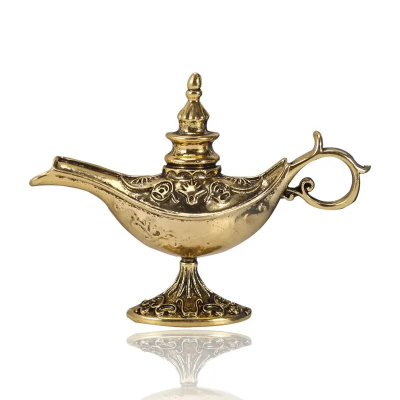 Wuli&baby Vintage  Aladdin Lamp Brooches Women Men 2-color Magic Light Party Casual Brooch Pins Gifts