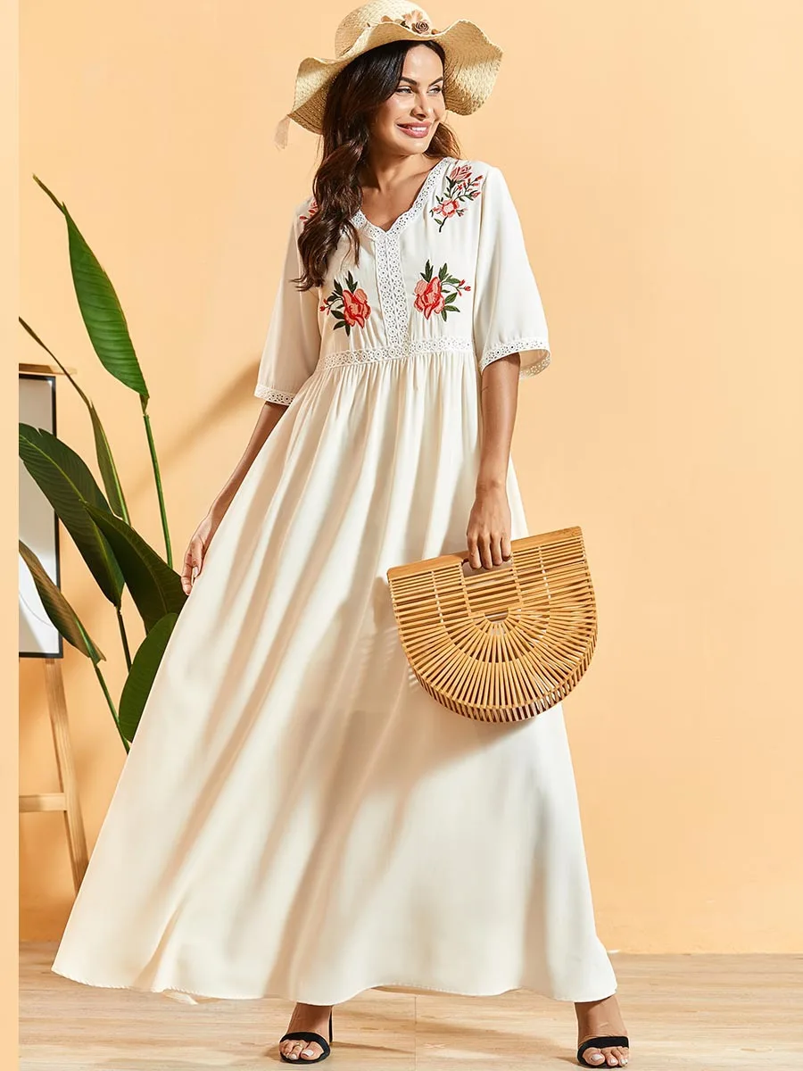 Женское длинное Кружевное платье макси размера плюс белые вечерние платья