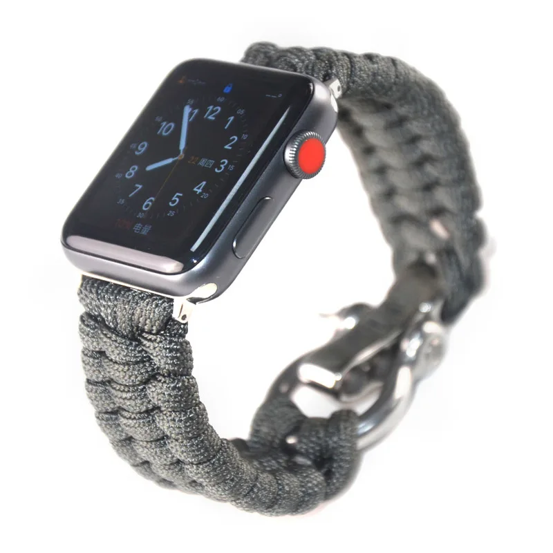 Спортивный ремешок тканый браслет из нейлоновой веревки для наручных часов Apple