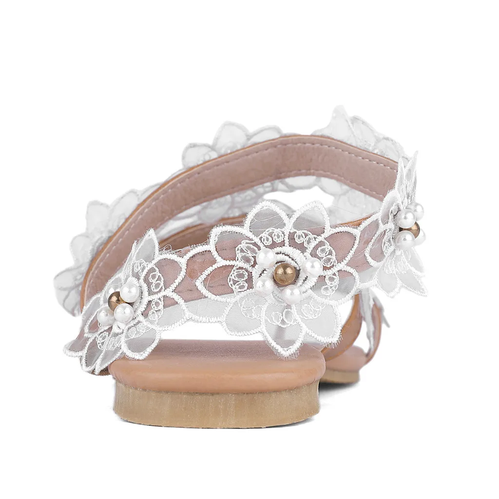 

SAGACE Fashion Women's Flat Heels Slip On Lace Flower Clip Toe Large Size Shoes Flats Sandals Female 2020 Casual Roman Shoes