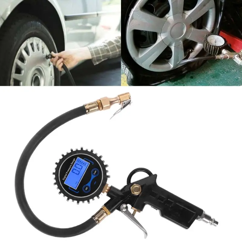 

Car Air Tire Inflator with Digital Pressure Gauge 200 PSI Air Chuck & Hose Type P82D