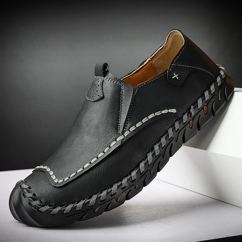 2021 г. Летняя новая мужская кожаная повседневная обувь мягкие уличные лоферы