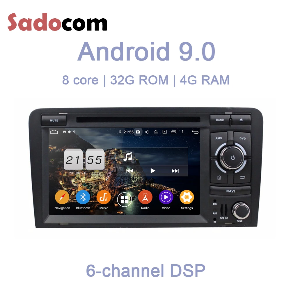 1024*600 TDA7851 Android 9 0 для AUDI A3 2003 2013 S3 RS3 4 Гб RAM 32G Автомобильный dvd плеер Wifi 4G