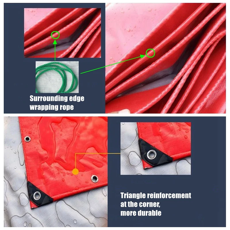 Толстая 0,3 мм Непромокаемая ткань Водонепроницаемый брезент суккулент растения покрытие открытый холст тент Солнцезащитная ткань красно-серебристый цвет
