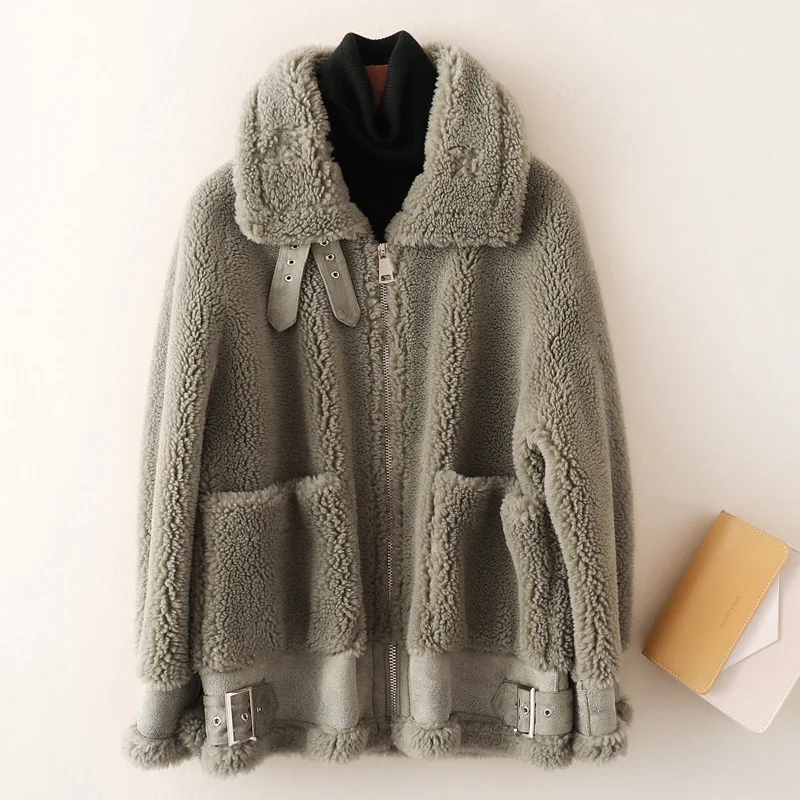2020 зимнее модное пальто из гранулированной овчины свободная теплая меховая