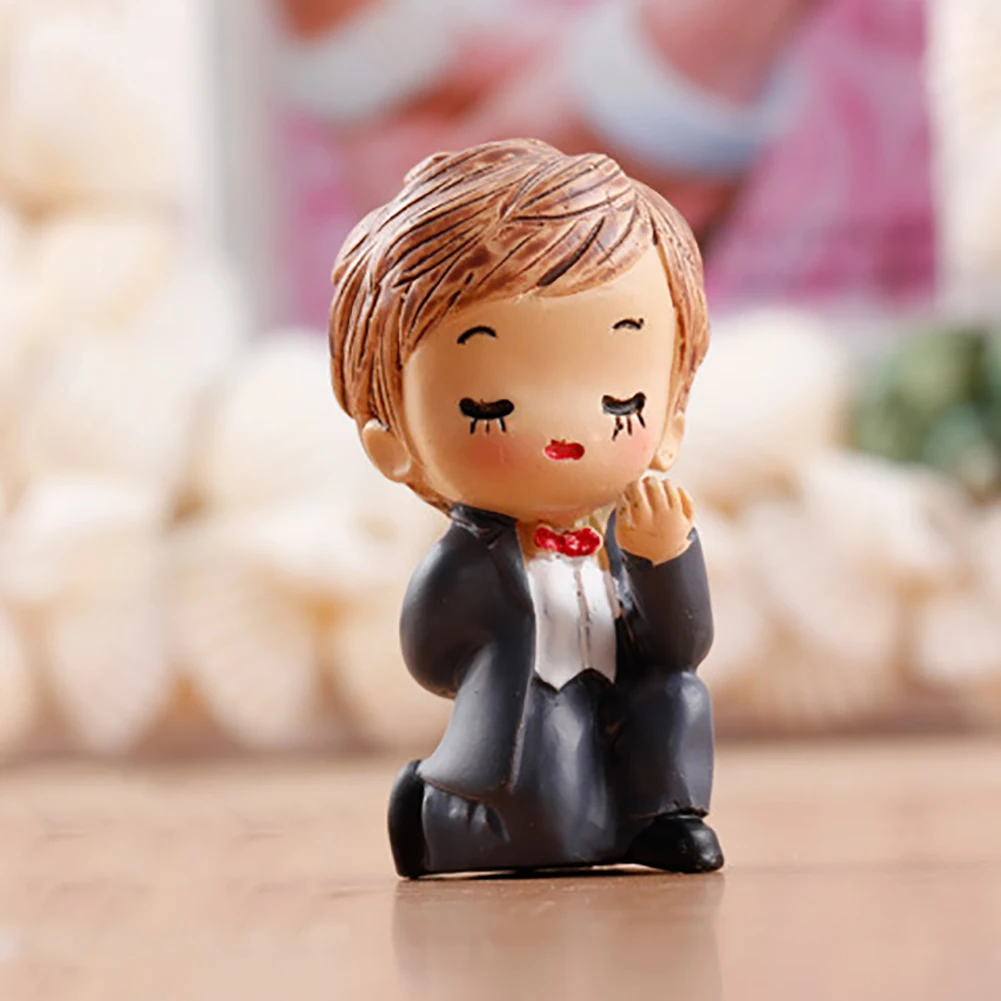 Fashion 2Pcs Resin Propose Lover Doll Miniature Figurines Ornament Home Garden Dollhouse Decor | Дом и сад