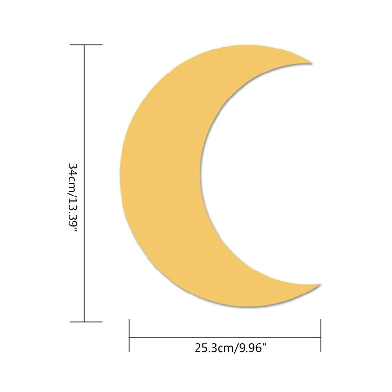 

Acrylic Moon Mirror Interior Scandinavian Natural Decor Bohemian Wall Stickers Kids Nursery Living Room Decor