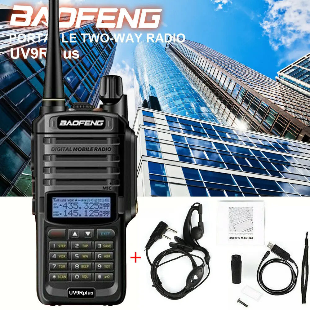 2020 Baofeng UV 9R plus Водонепроницаемая IP68 рация высокой мощности CB Ham 50 20 км дальность