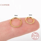 Женские серьги CANNER, 1 шт., настоящая искусственная Серебряная микро-инкрустированная цирконием, кольцо для носа, хрящевая ткань, серьги-гвоздики для пирсинга, ювелирные изделия