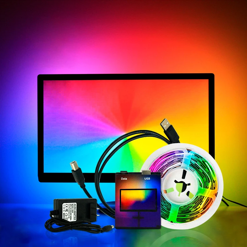 

1M~ 5M USB WS2812B LED Strip light Desktop PC Screen HDTV/TV Monitor Backlight lighting WS2812 Pixel