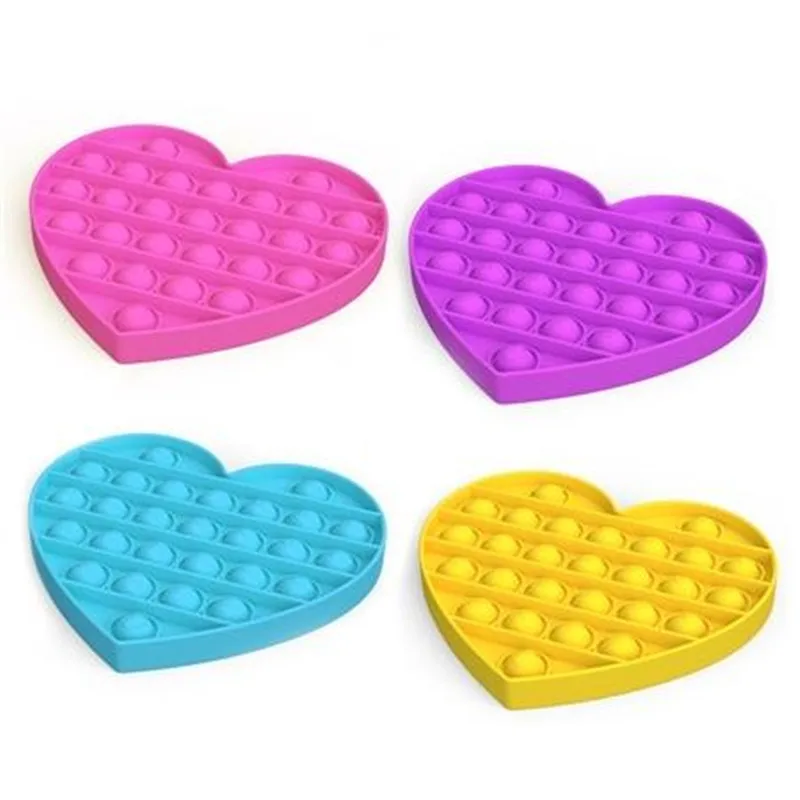 Дешевая пузырьковая игрушка в форме сердца для снятия стресса антистрессовая