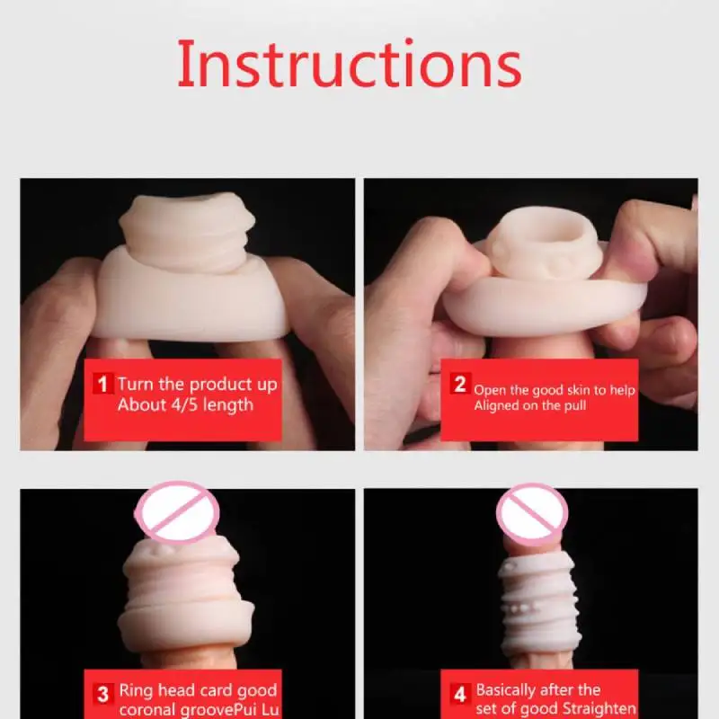 2 шт./компл. петух задержки многоразовые насадки на пенис рукав с крайней плотью