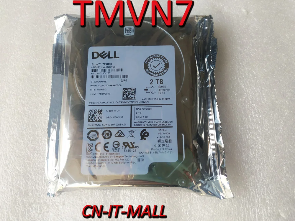 

New 400-ATJU TMVN7 2TB 7.2K RPM NLSAS 12Gbps 512n 2.5 Hot-plug Hard Drive
