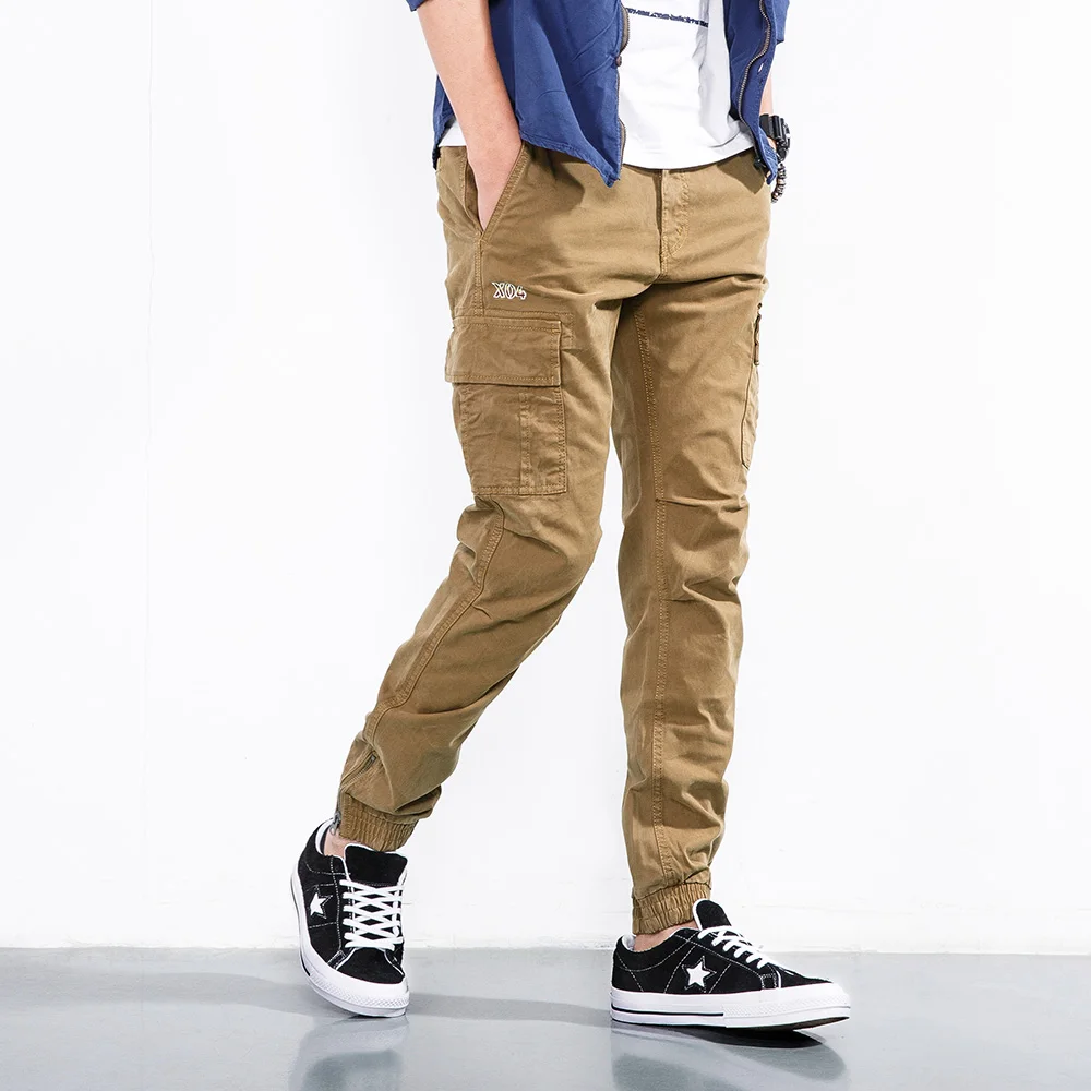 Модные мужские брюки 2020 деловые повседневные уличные хлопковые облегающие