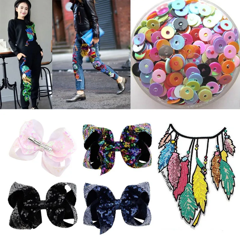 400 шт 6 мм Плоская Круглая ПВХ Рассыпчатая блестка с пайетками Свадебная женская