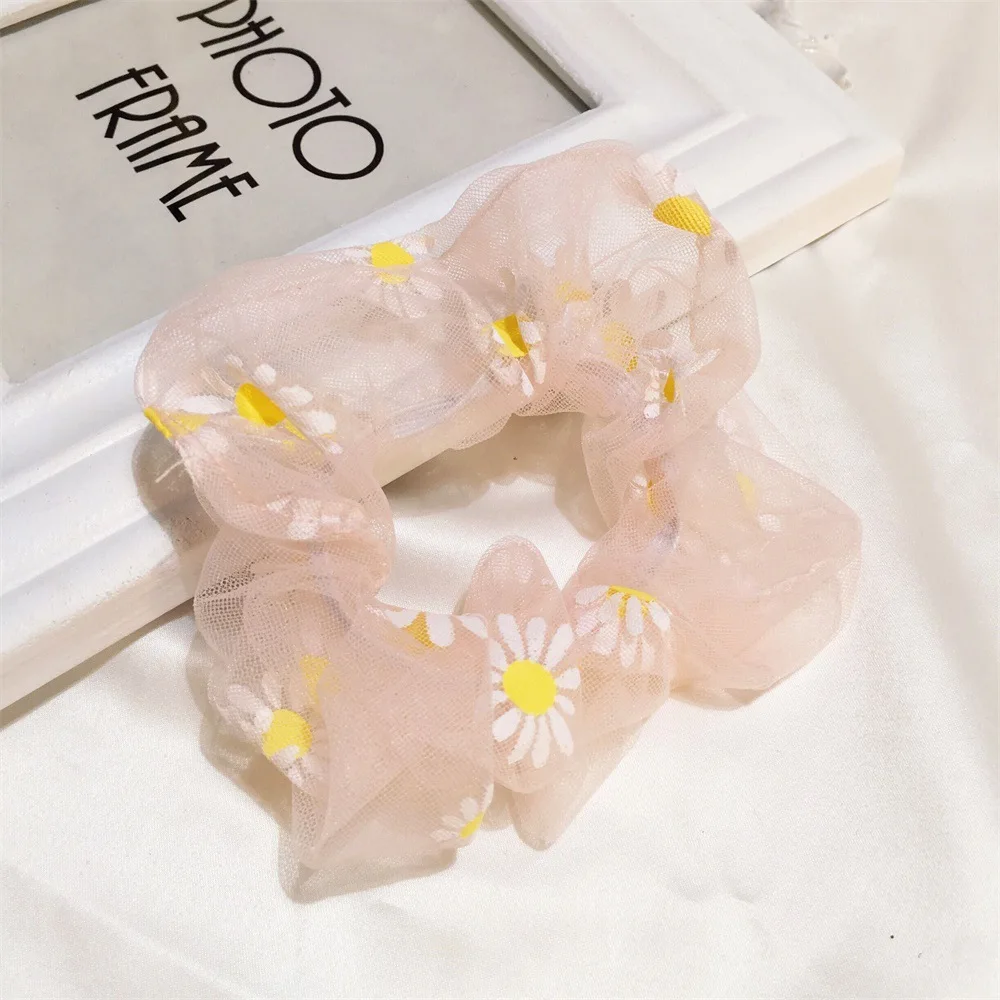 ZYZQ Summer Small Fresh Large Intestine Hair Ring Net Yarn Daisy Rope to Send Girlfriend Gifts | Украшения и аксессуары