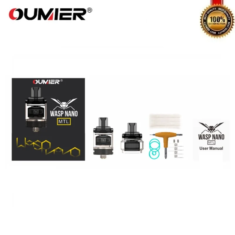 Оригинальный OUMIER WASP NANO MTL RTA бак 2 мл распылитель 22 мм с регулируемым двусторонним
