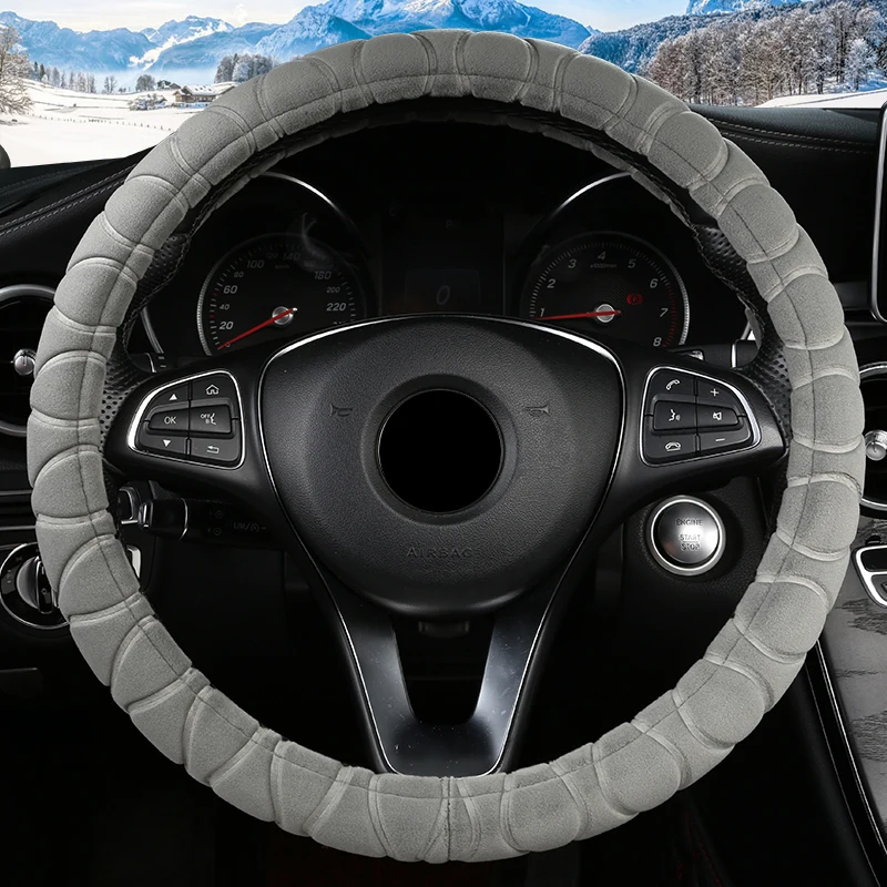 Зимняя плюшевая крышка рулевого колеса для Polo sedan Golf 3 4 5 6 7 Jetta Passat Touran Touareg Phaeton Scirocco автомобильные аксессуары
