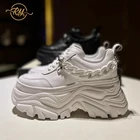 Женская обувь в европейском стиле, кроссовки из натуральной кожи на платформе, новинка сезона осень-зима 2021, роскошные женские ботинки на платформе