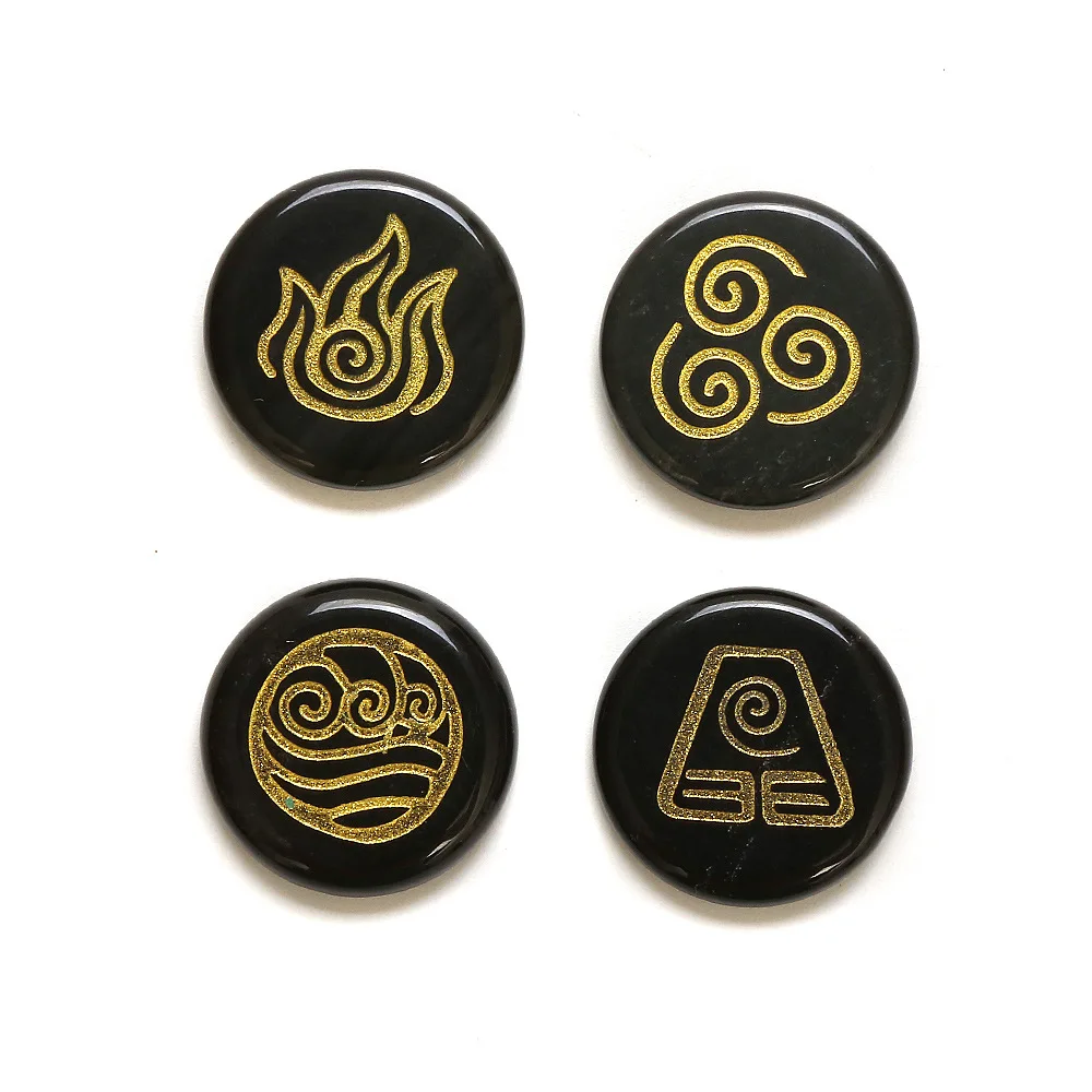 4pcs Natural Crystal Bead Decoration Ancient Greek Four-element Water Mountain Fire Earth Symbol Stone New DIY Jewelry Making | Украшения и