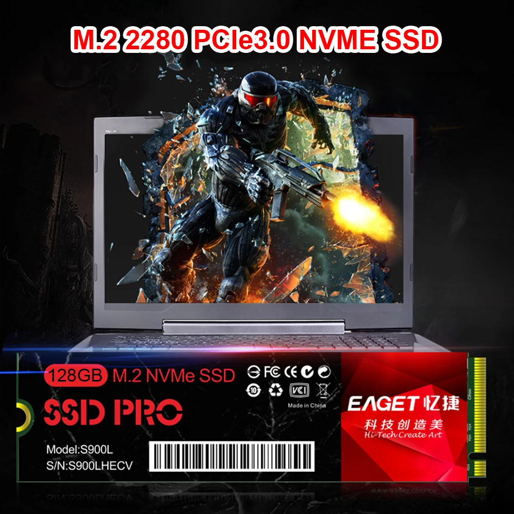 EAGET S900L  SSD PCIe Gen 3 NVMe M.2 2280    512  256  128