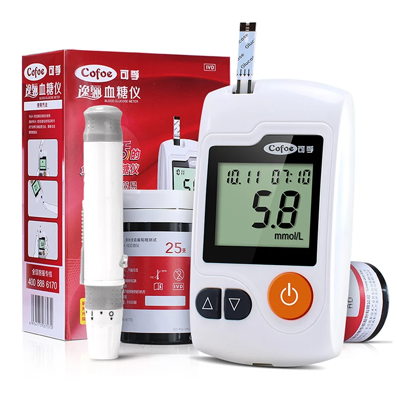 Cofoe Yili 50/100 тестер уровня Тесты полоски и Ланцеты иглы только для Cofoe Yili глюкометр для измерения уровня сахара в прибор для контроля уровня сахара в крови при сахарном диабете