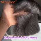 Прозрачные волосы Mironica 6x6 HD на сетке, фронтальная свободная глубокая волна, перуанские, Реми, человеческие волосы 5x5 HD на сетке для чернокожих женщин