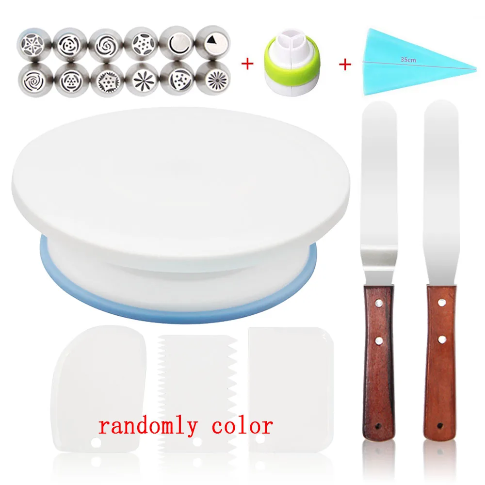 Поворотный стол для торта подставка основа пластиковый нож теста декоративный