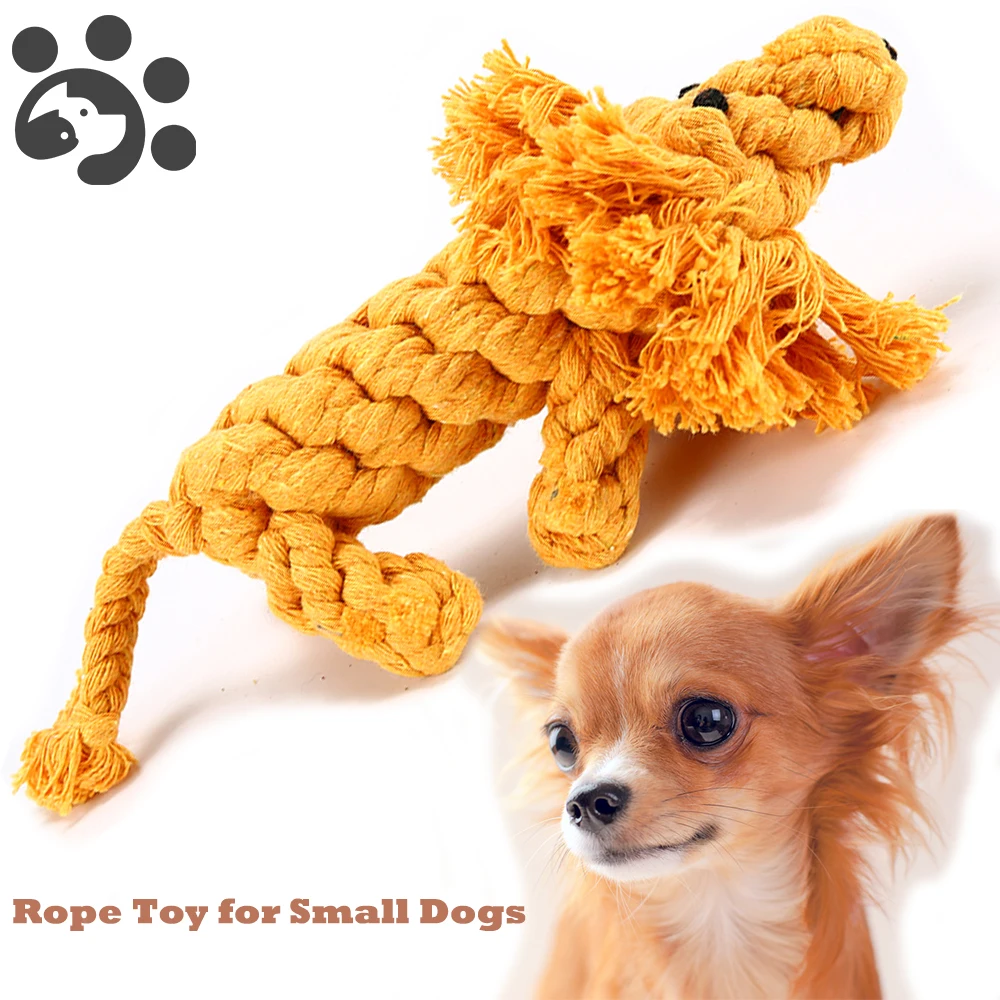 

Dog Toys Handmade Knot Cotton Rope Toy for Small Medium Dogs Chew Toy Little Lion Durable Braided Rope Tooth Cleaning Toy TY0041
