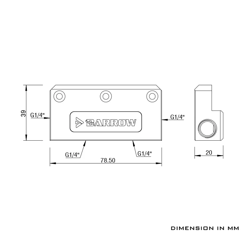 Barrow Многофункциональный графический процессор водяной блок тепловой разъем