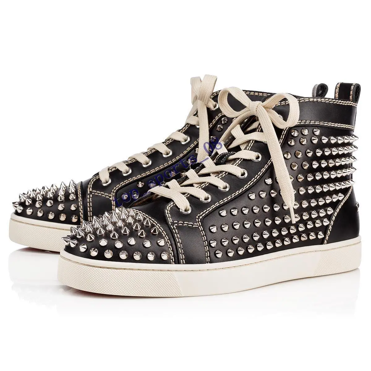 

Red Sole Rivet Shoes Men and Women Studded Spikes Platform Sneakers Retro Leather Casual Rivet Sneakers Size 35-48