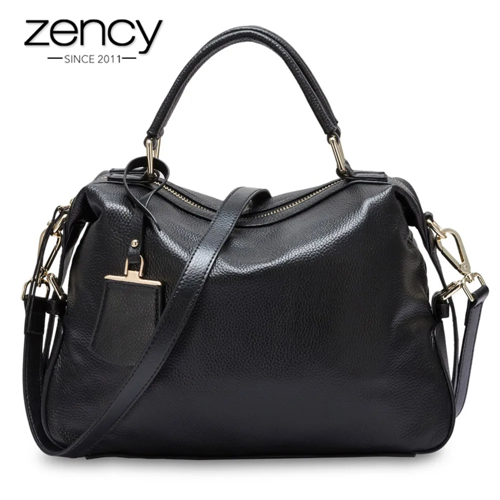 Zency, Сумки из натуральной кожи, модная женская сумка-тоут, Женская Бостонская Очаровательная роскошная сумка-мессенджер, Сумочка через плечо, сумки на плечо