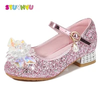 girls shoes high heels 2020 spring and autumn new sequin leather little girl princess shoes fashion children crystal shoes 25 38