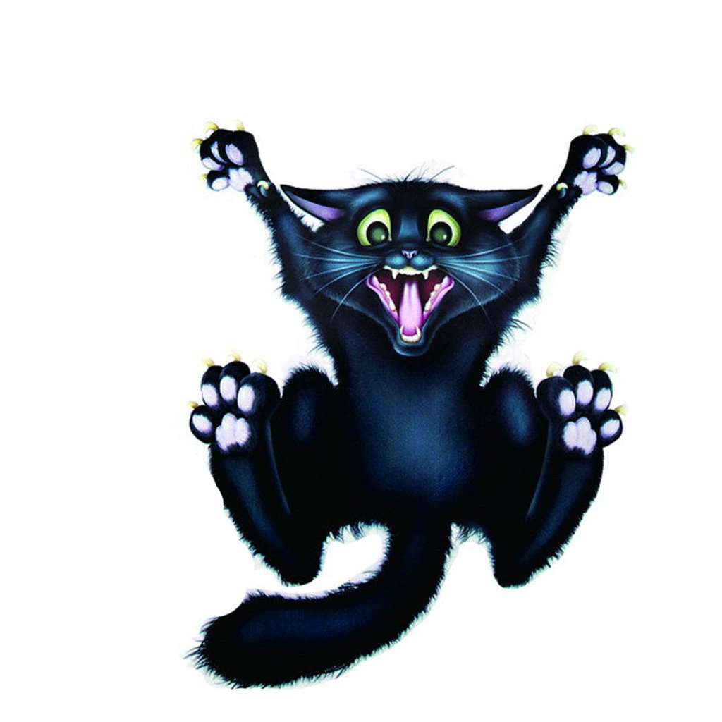 Halloween Car Wall Home Black Cat Sticker Mural Decor Decal Removable Terror Vinyl Covers Autosticker Car-Styling | Автомобили и