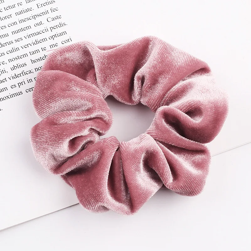 

39Colors Vintange Velvet Hair Scrunchie Elastic Hair Bands Solid Color Headwear Ponytail Holde Ties Rope Hair Accessories Gift