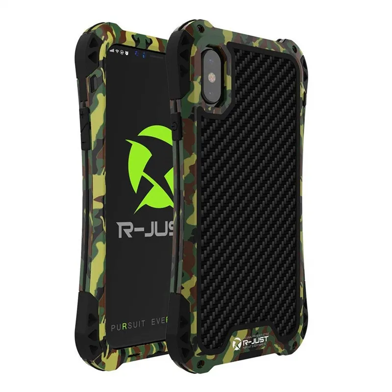 Army Green R-JUST противоударный Броня чехол для телефона Apple iphone 11 Pro Max X 8 7 6Plus 5 5S Роскошные жесткие чехлы для iphone XS XR XS Max Coque - Цвет: Army Green