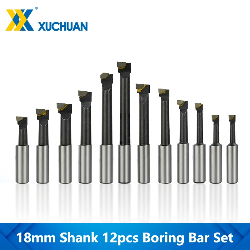 Набор штанг с твердосплавными наконечниками 18 мм хвостовик 12 шт. для токарного