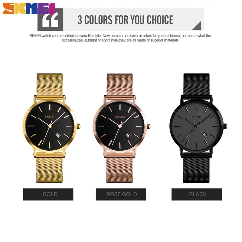 

SKMEI Quartz Ladies Watch Fashion Casual Women Watches Stainless Steel Waterproof horloges vrouwen Top Brand Luxury Clock 1530