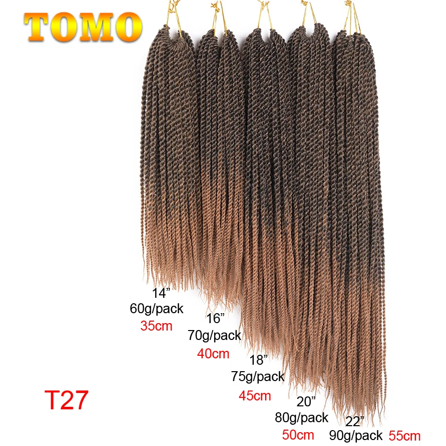TOMO волосы 30 корней 1" 16" 1" 20" 2" Маленькие Сенегальские крученые волосы на крючках косички Омбре синтетические косички для наращивания волос