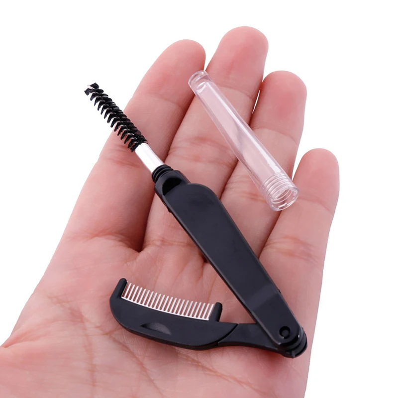 Double Head Fashion Foldable Steel Eyebrow Eyelashes Eye Brow Extension Brush Metal Comb Cosmetic Makeup Tools | Красота и здоровье