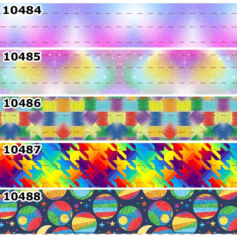 

New 50 Yards Gradually Changed Color Ribbon Printed Grosgrain Ribbons Hair Accessories