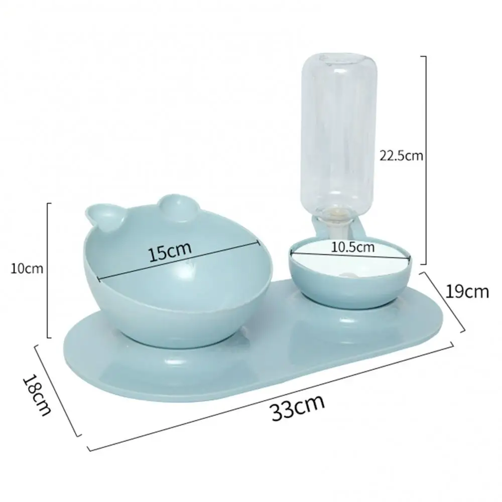 

Dogs Cats Bowl 500ml Water Dispenser Cat Double Bowl Drinking Food Feeder Pet Supply Bowl Slow Water Feeder Pet Accessories
