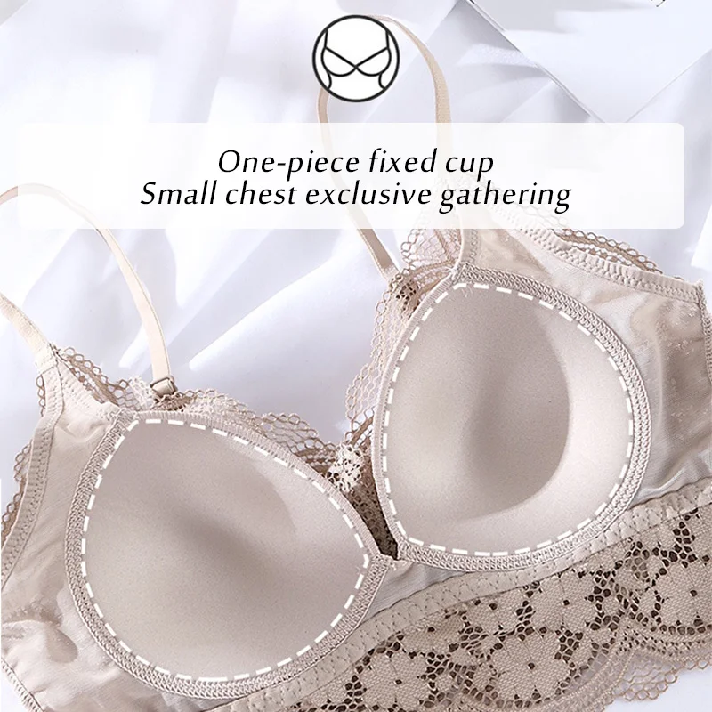 

New Arrival Women Push Up Wireless Floral Lace Bra Top Women Bralette Underwear Lingerie Full Cup Hot Sale