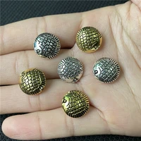 junkang 10pcs 14mm round fish scale perforated spacers diy handmade bracelet connecting piece wholesale jewelry accessories