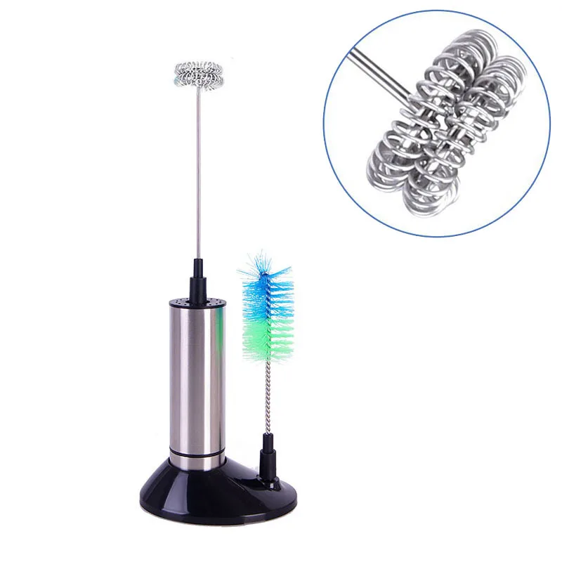 Портативный Электрический венчик из нержавеющей стали мини миксер для кофе