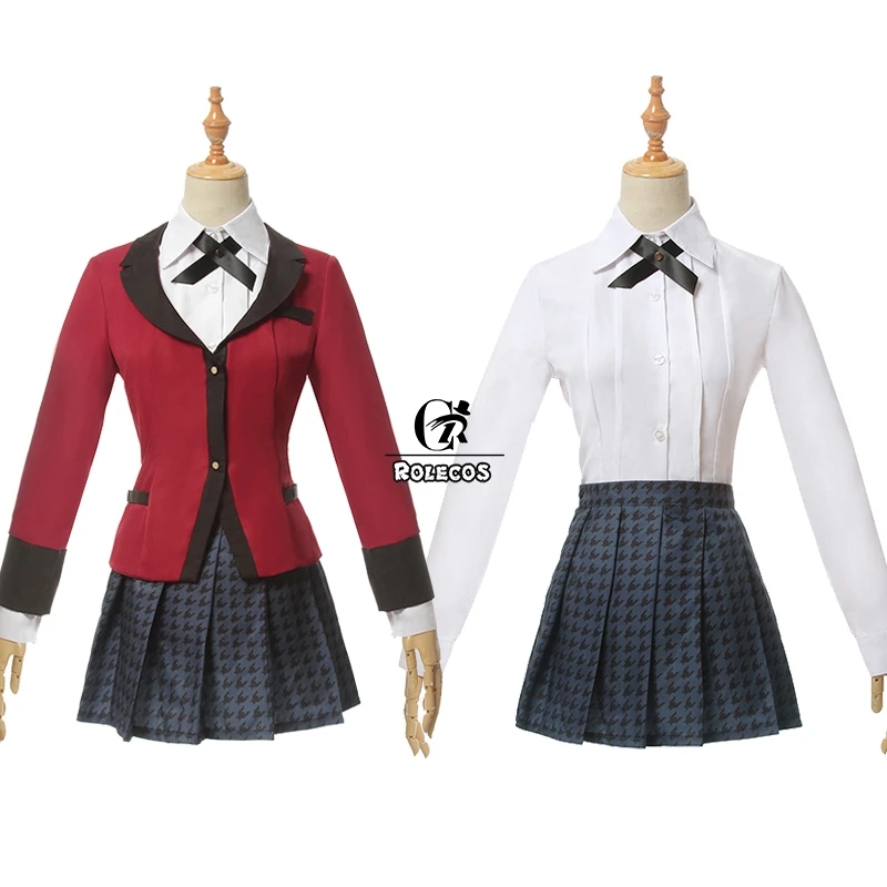ROLECOS аниме Kakegurui Косплей Костюм компульсивный игрок Yomoduki Runa косплей школьная