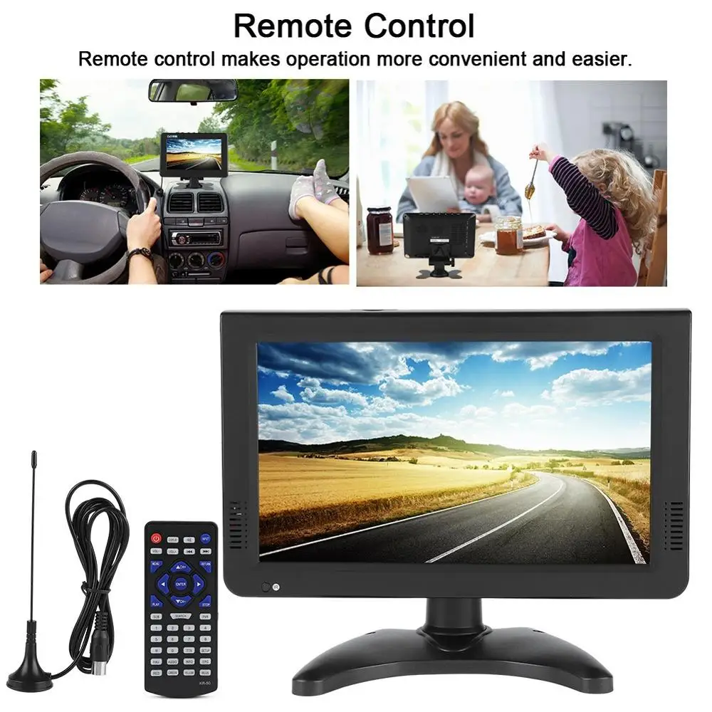 LEADSTAR 10 дюймов экран DVB-T2 16:9 1080P Автомобильный цифровой ТВ Стерео окружающий Портативный ТВ