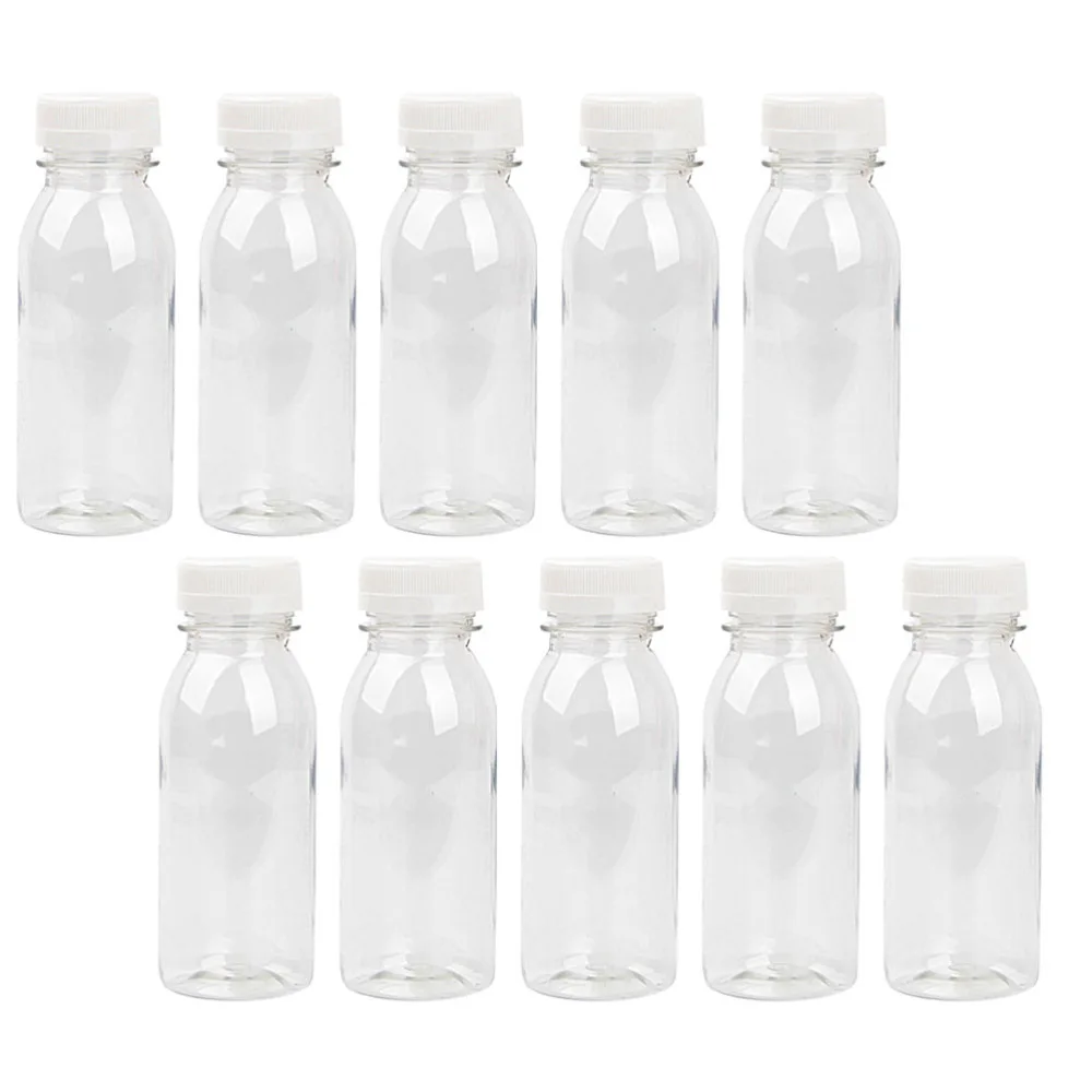 

12pcs Transparent Wide Mouth 200ml PET Drink Yogurt Storage Bottles