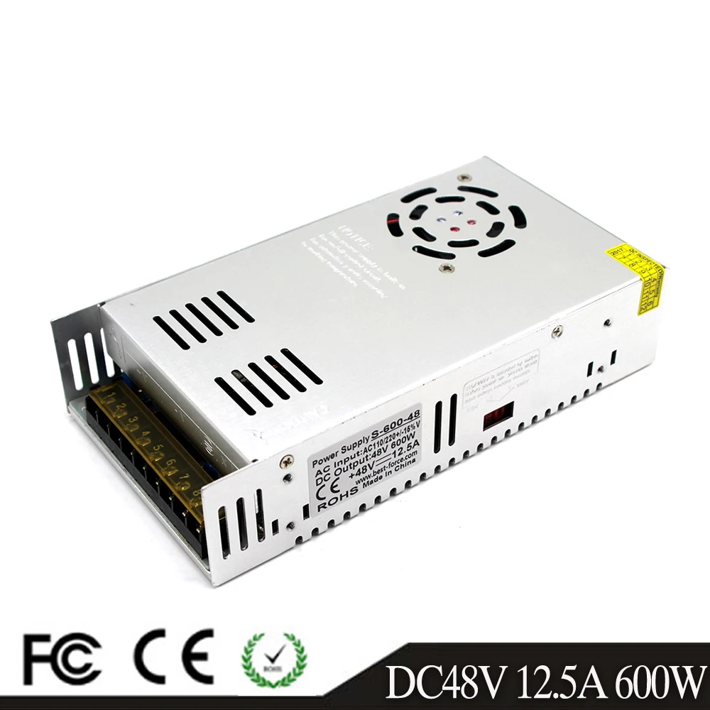 Источник питания для подсветки DC 12 В 24 в 36 48 60 18 30 42 600 Вт осветительные
