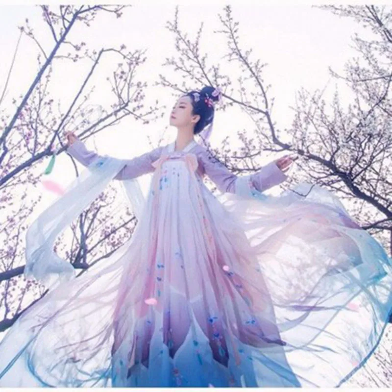 

Women Traditional Folk Dance Costume Lady Ancient Hanfu Clothing Oriental Lady Swordsman Cosplay Wear Tang Dynasty Princess Suit